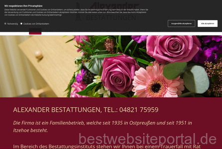 Alexander Bestattungen Webseite