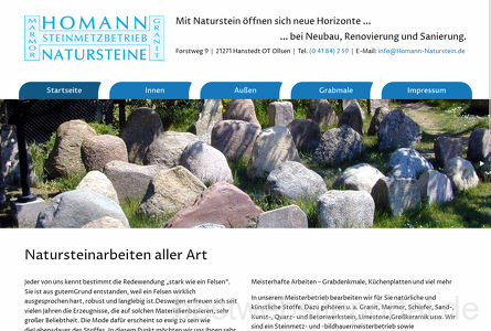 Homann Steinmetzbetrieb Webseite