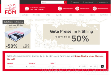 Matratzenshop FDM Webseite